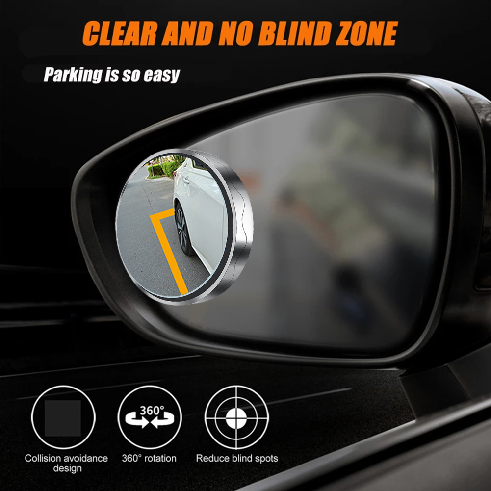 Black Suction Mirror For Car Bike Shop 2Pis 360 Degree