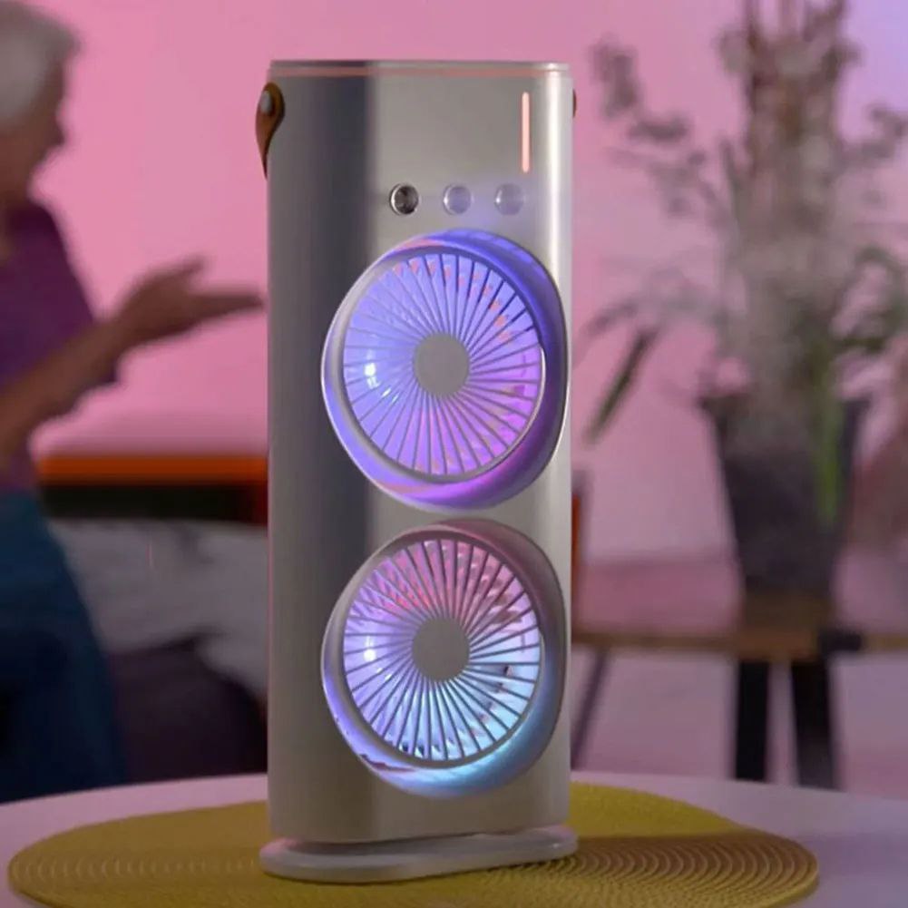 Double-Headed Air Cooler Rechargeable Mist Fan with Remote -SK04