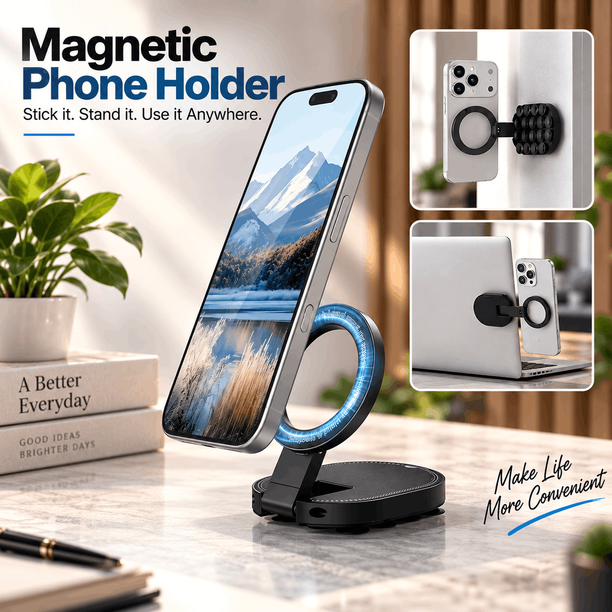 360° Magnetic Car & Phone & wall Holder