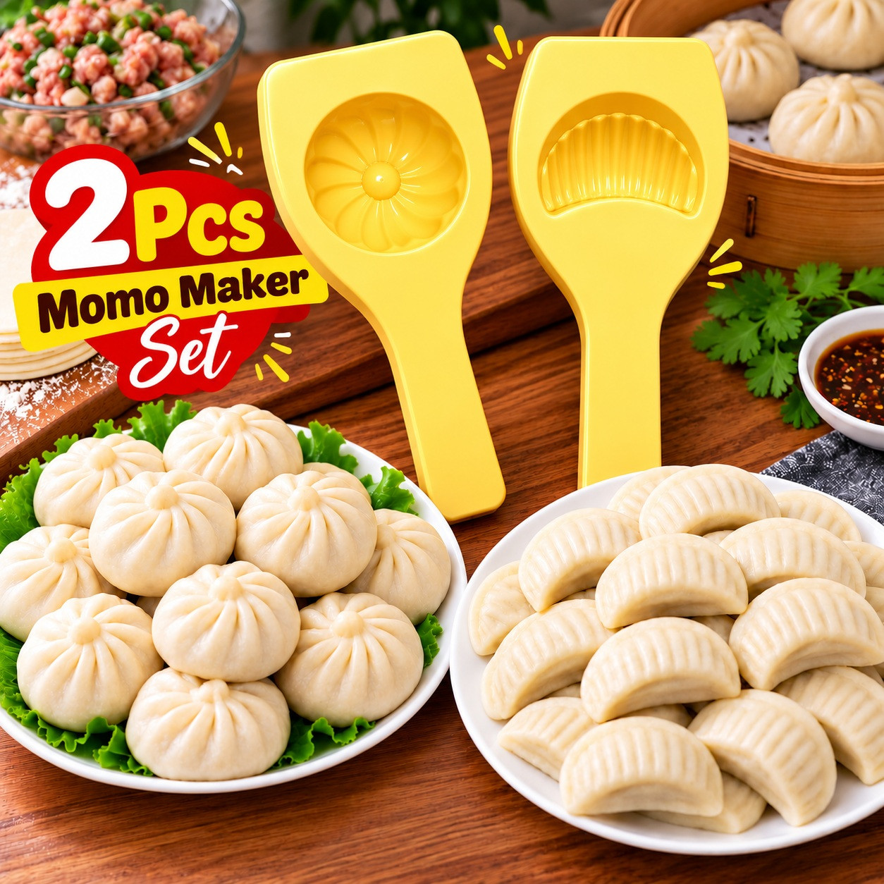 2 Pcs Dumpling & Momo Maker Set